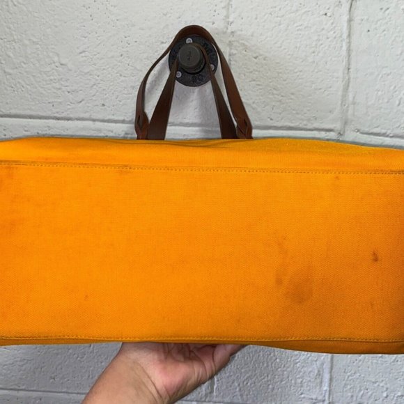 [Dooney & Bourke] Marigold Orange Nylon Domed Shoulder Satchel Handbag - Picture 6 of 12